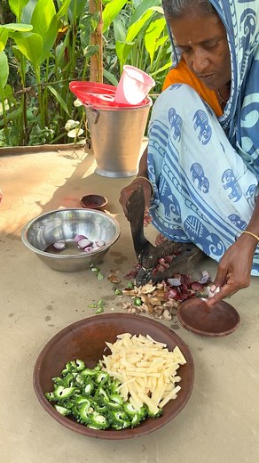 148K views · 2K reactions | Bitter Gourd Fry with Potatoes | Traditional Bengali Village Style Recipe | Old Cooking | Facebook