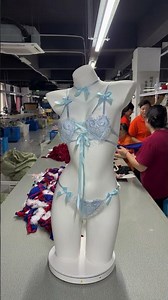 Sky Blue Peach Heart Lingerie