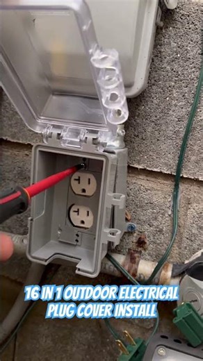 16 in 1 outdoor electrical plug outlet cover install #diy #airconditioning #electrician #electrical