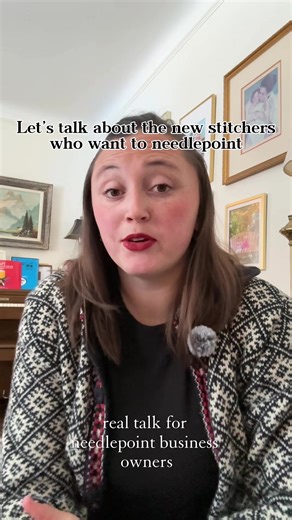 Part 2: An honest take on the new stitchers showing up right now—and why helping BOTH types matters for your business. What do you think? Drop your take below 👇 #needlepointbusiness #analog #marketingstrategy #needlepoint #needlepointtiktok