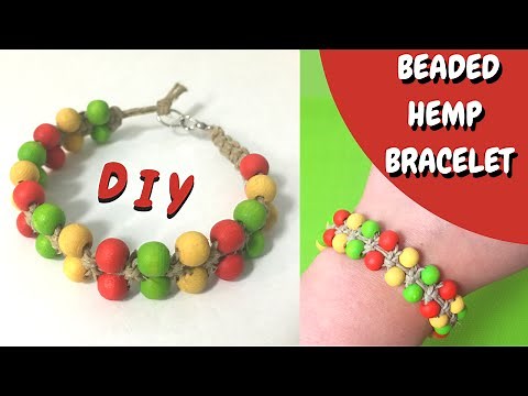 DIY Rasta Beaded Hemp Bracelet Tutorial
