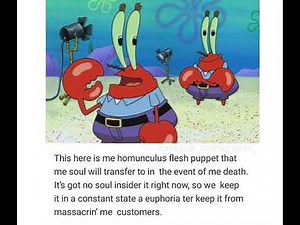 Mr. Krabs’ behind the scenes look at his flesh puppet