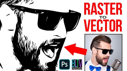 Photoshop: Convert raster images to vector graphics