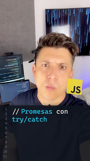 Emilio | JavaScript y Desarrollo Web on Instagram: "Cómo utilizar promesas en JavaScript utilizando try/catch y async/await #javascript #js #desarrolloweb #softwareengineer"