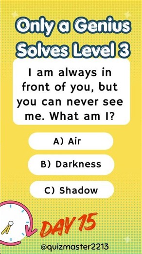 100 Days Riddles Challenge | Day 15| Can You Solve All 3? #shorts #riddlequiz