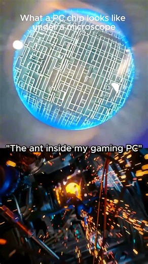 “What a PC chip looks like under a microscope💀” #pcgaming #benchmark #rtx5050 #gtx1080ti