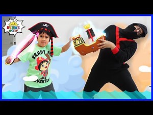 Ninja vs Pirate Ryan! Searching for the Pirate Ship with Treasures! - Videos For Kids