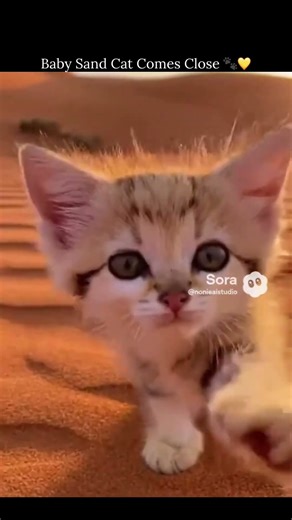 Baby Sand Cat Comes Close 🐾💛