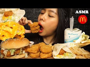 ASMR All-Time Favorite McDonald's (McSpicy Burger, McNuggets, McFlurry, & MORE) | Eating Sounds
