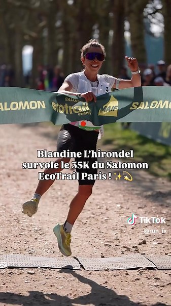 👸👑 𝙇𝘼 𝙌𝙐𝙀𝙀𝙀𝙀𝙀𝙀𝙉 ! Victoire nette, logique et sans bavure pour Blandine L’hirondel (🇫🇷) à l’instant sur le format 35 kilomètres du 𝙎𝙖𝙡𝙤𝙢𝙤𝙣 𝙀𝙘𝙤𝙏𝙧𝙖𝙞𝙡 𝙋𝙖𝙧𝙞𝙨 🙆‍♀️ 2H26’27 d’effort et 4:12/km de moyenne pour gagner la course ! ✨💫 𝑃𝑆 : Elle est médecin gynécologue et grande championne de trail dans la vie de tous les jours 🥳