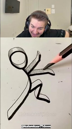 How To Draw 3D Stick Figure 😳