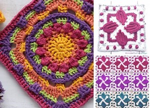 25 Stunning Colorful Crochet Squares