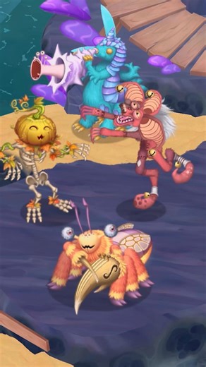 Strombonin, Buzzinga, Hyehehe, and Punkleton on Wanderer Island! #msm #shorts