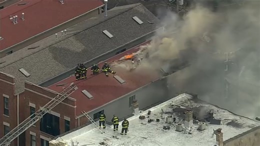 Chicago firefighters battle apartment building fire in Ukrainian Village