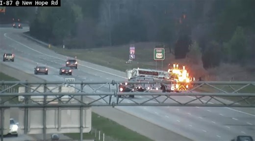 I-87 reopens after vehicle fire in Wake County: NCDOT