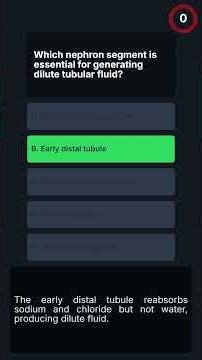 MRCP-1 Renal Physiology Challenge: Kidney Function Quiz