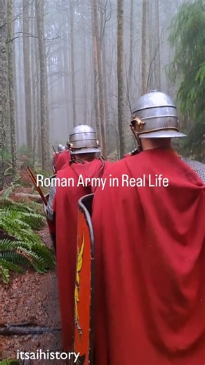 Parker Gordon on Instagram: "🌳 57 BC | Roman Legionaries in Belgic Territory What you’re seeing: A column of Roman soldiers moving through forest during Caesar’s campaign against the Belgae in northern Gaul. The men wear lorica hamata (chainmail) under woolen cloaks and carry curved rectangular shields (scuta). This is a Roman column at its most vulnerable: single file through hostile territory. Why are they in a forest? The Nervii, a Belgic tribe Caesar considered among the fiercest in Gaul, b