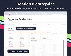 Gestion d’entreprise Template Notion - Gestion Projets, Clients, Tâches, Facturation - Personnalisable - Etsy France
