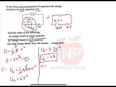 In the following arrangement of capacitors the energy stored in the 6 microfarad capacitor is E.....