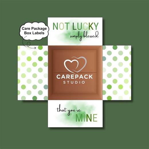 Saint Patrick's Day Care Package Labels, Printable Box Flap Green St Pat's, Four-leaf Clover Irish Holiday Gift Box for Student, Military - Etsy Canada