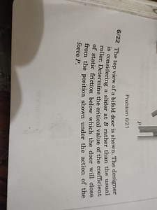 Problem 6/216/22 The top view of a bifold door is shown. The d... | Filo