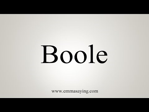 How To Say Boole