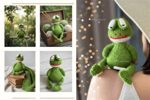Little Frog Knitting Pattern – Cutes Knitted Toy, Knit Flat Stuffed Animal, Gift for Kids - Etsy
