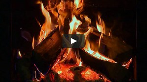 Fire - Fireplace XL - Extra Long Open Hearth Fires with Burning Wood Sounds