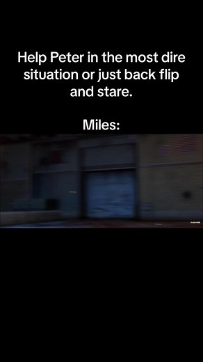 Miles don’t be like Leon #spiderman #spiderman2 #venom #symbiote #milesmorales #peterparker #harry #ps5 #backflip #stare #fyp #tiktok #viral