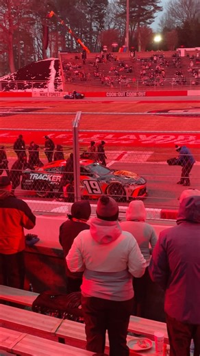 Chase Briscoe Denny Hamlin Roll Out During Driver Introductions Cook Out Clash Bowman Gray Stadium