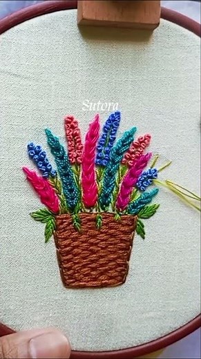 Beautiful 3D Cluster Stitch Embroidery Flower | Hand Embroidery Tutorial for Beginners #Shorts