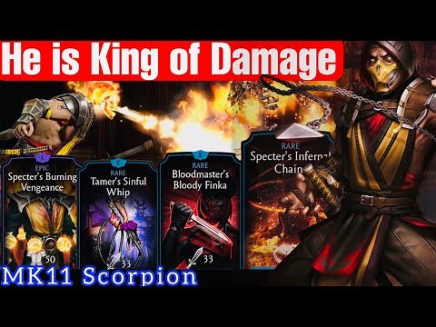 MK11 Scorpion Best Dot/Lethal/Critical Damage Team & Equipments | FW Gameplay Review | MK Mobile