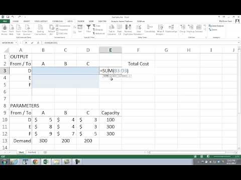 Transportation Model in Excel