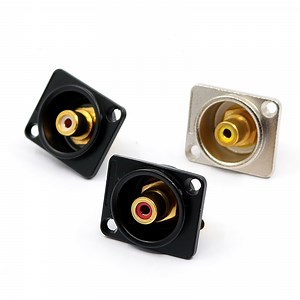 [Hot Item] RCA Panel Socket RCA Female Connector Panel Mount Square Black Color