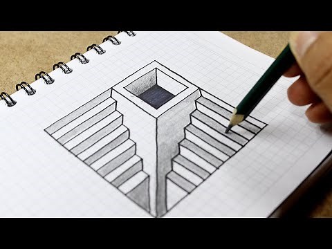 ✅ 3D Drawings ⭐ How to Draw Stairs and 3D Hole for Beginners - Easy Art