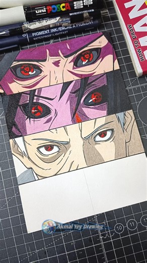 Drawing Mangekyou Sharingan Users Uchiha Clan [Part 3] #shorts #drawing #naruto #obitouchiha