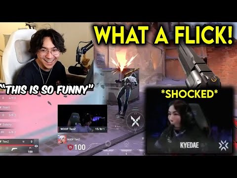 TenZ Reacts To Kyedae's POV Of His FLICK 1v4 CLUTCH In New Map Showmatch