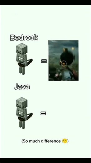 Java Skeleton vs Bedrock Skeleton. Same bones, different pain 💀 #minecraft #memes