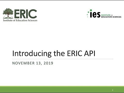 Introducing the ERIC API