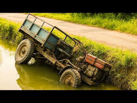 Epic Restoration Bringing: a Sunken Three-Wheel Diesel Farm Truck Back from Disaster
