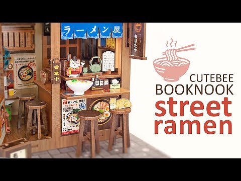 🍜 Japan Street Ramen Restaurant Book Nook 🍜 CuteBee Kit Unboxing & Build | Full Build