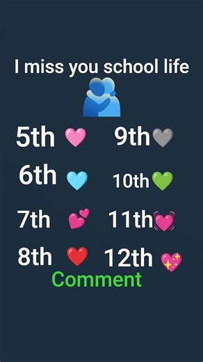 I miss you School 5,6,7,8,9,10,11,12