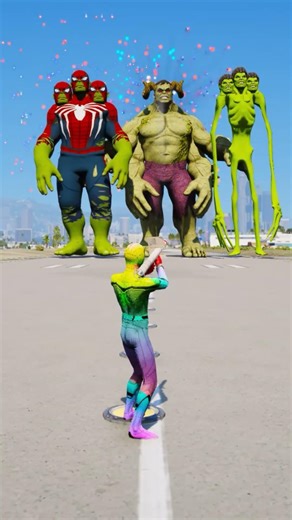 Random Superheroes VS GIANT Spiderman hulk & Giant hulk Brothers #shorts #youtubeshorts #gta