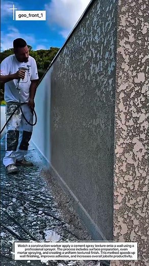 Satisfying Cement Spray Texture – Pro Wall Finishing Technique in Action!
