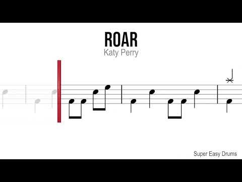 Roar - Katy Perry | BEGINNERS DRUMS | Scrolling Scores