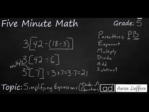 5th Grade Math Simplifying Expressions Order of Operations