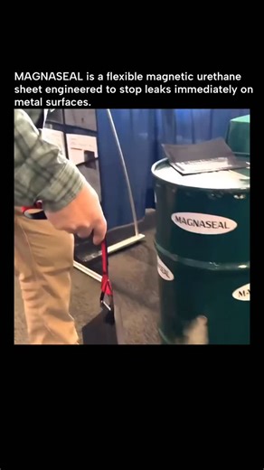 Resilience HQ on Instagram: "MAGNASEAL — A Magnetic Sheet That Instantly Seals Leaks Without Tools 🧲💧 MAGNASEAL is a flexible magnetic urethane sheet engineered to stop leaks immediately on metal surfaces. It’s designed for emergency situations where fluids need to be contained fast—no bolts, clamps, or curing time required. The sheet uses a powerful magnetic backing combined with a durable, chemically resistant urethane layer. When pressed onto a leaking metal pipe, tank, or container, magnet