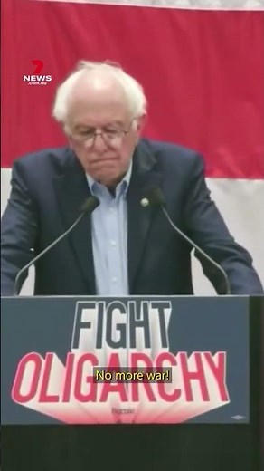 Bernie Sanders reacts to news of US Strikes on Iran during rally