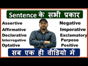 SENTENCES & ITS TYPES (वाक्य व उनके प्रकार) Declarative, Imperative, Interrogative, Exclamatory