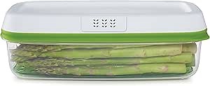 Amazon.com: Rubbermaid Freshworks Produce Saver Food Storage Container, Long Rectangle, 8.4 Cup, Green: Home & Kitchen